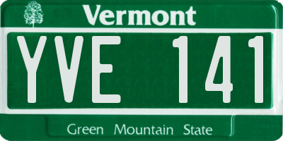 VT license plate YVE141