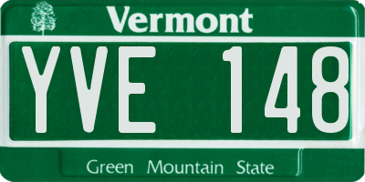 VT license plate YVE148