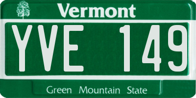 VT license plate YVE149