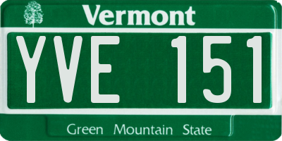 VT license plate YVE151