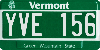 VT license plate YVE156