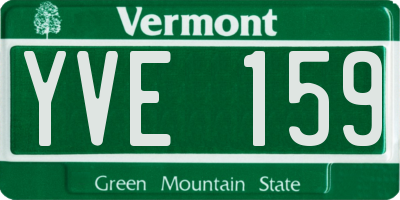 VT license plate YVE159