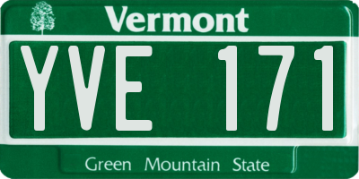 VT license plate YVE171