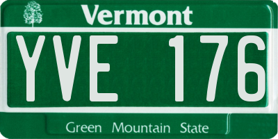 VT license plate YVE176