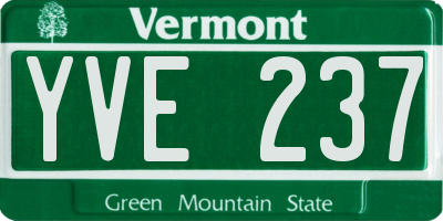 VT license plate YVE237