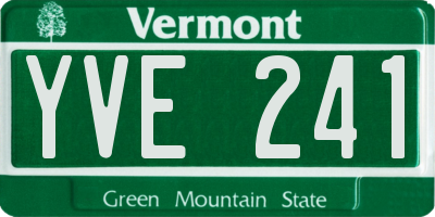 VT license plate YVE241