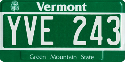 VT license plate YVE243