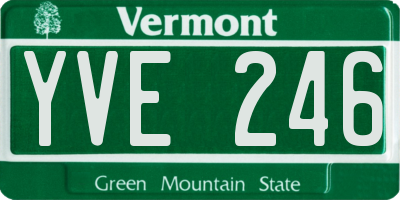 VT license plate YVE246