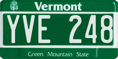 VT license plate YVE248