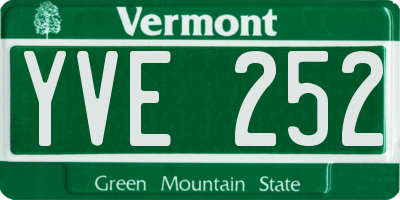 VT license plate YVE252