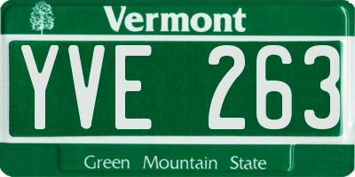 VT license plate YVE263