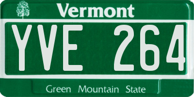 VT license plate YVE264