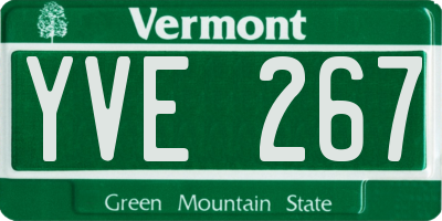 VT license plate YVE267