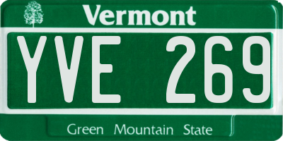 VT license plate YVE269