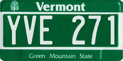 VT license plate YVE271