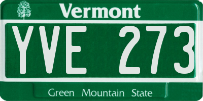 VT license plate YVE273