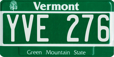 VT license plate YVE276