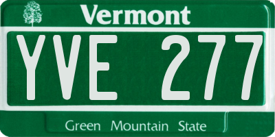 VT license plate YVE277