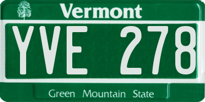 VT license plate YVE278