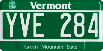 VT license plate YVE284