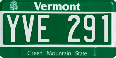 VT license plate YVE291