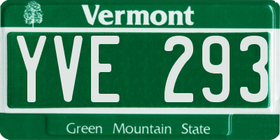 VT license plate YVE293