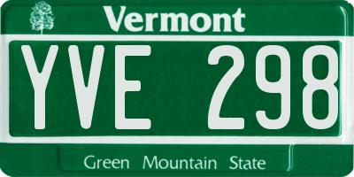 VT license plate YVE298