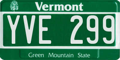 VT license plate YVE299