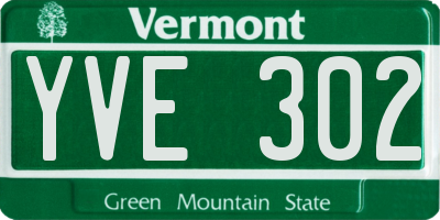 VT license plate YVE302