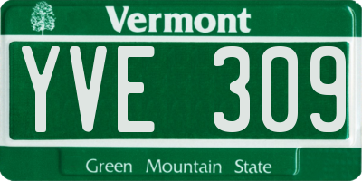 VT license plate YVE309
