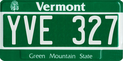 VT license plate YVE327
