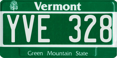 VT license plate YVE328