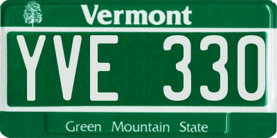 VT license plate YVE330