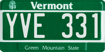 VT license plate YVE331
