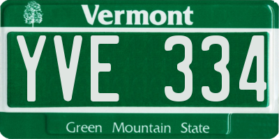 VT license plate YVE334