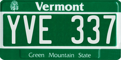 VT license plate YVE337