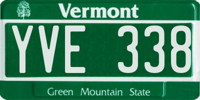 VT license plate YVE338