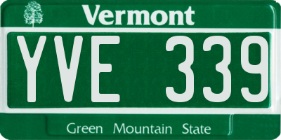 VT license plate YVE339