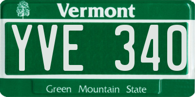 VT license plate YVE340