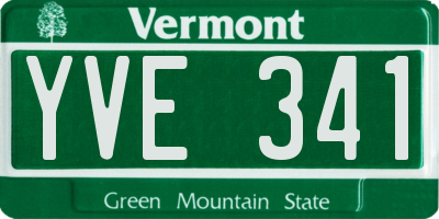VT license plate YVE341