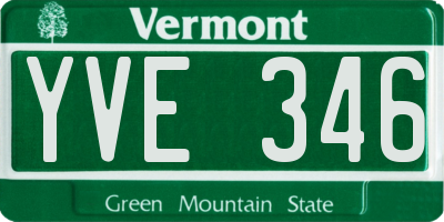 VT license plate YVE346