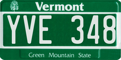 VT license plate YVE348