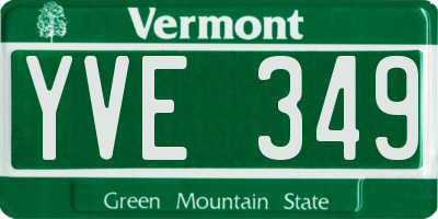 VT license plate YVE349