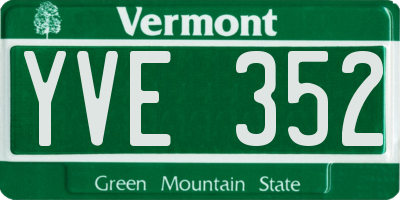 VT license plate YVE352