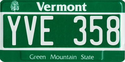 VT license plate YVE358
