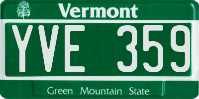 VT license plate YVE359