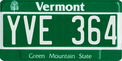 VT license plate YVE364