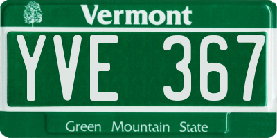 VT license plate YVE367