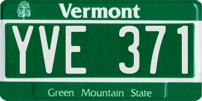 VT license plate YVE371