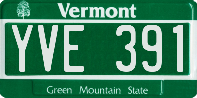 VT license plate YVE391
